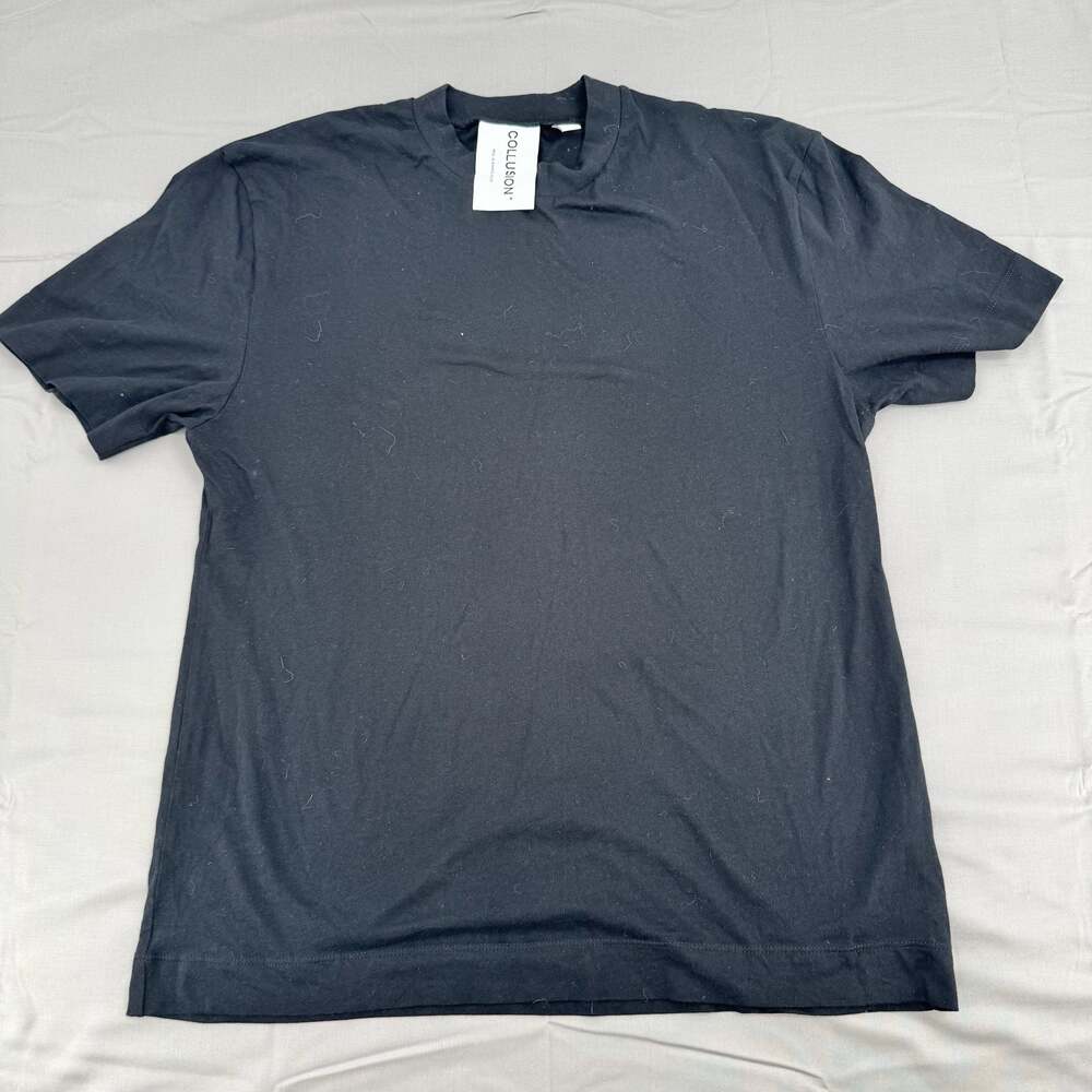Collusion Unisex Black Crewneck T-Shirt